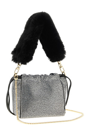 Rhinestone bucket bag Silver
