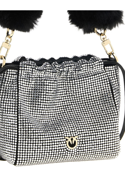 Rhinestone bucket bag Silver