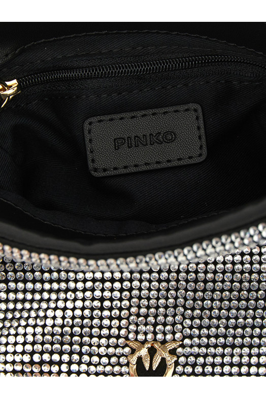 Rhinestone bucket bag Silver