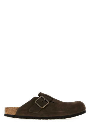 Темно-коричневі замшеві тапочки «Бостон» від BIRKENSTOCK (1032762)