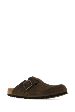 Темно-коричневі замшеві тапочки «Бостон» від BIRKENSTOCK (1032762)