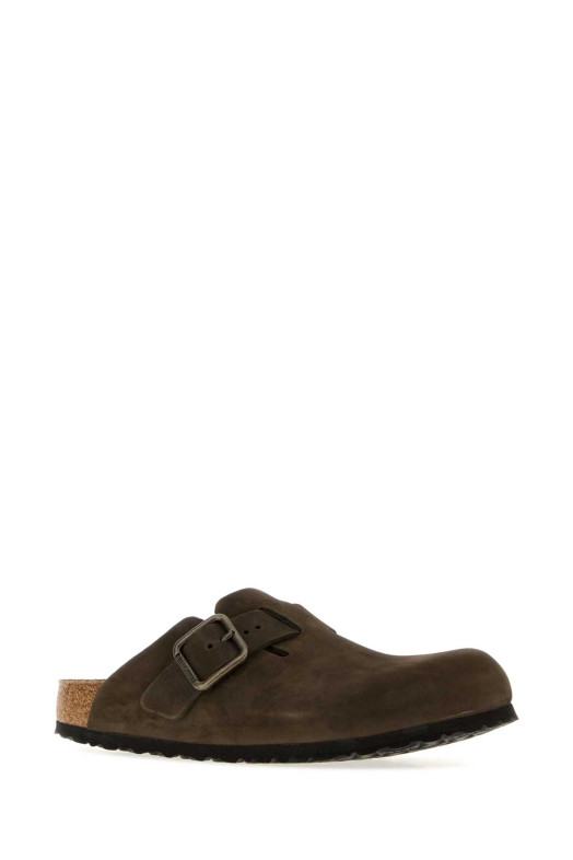 Темно-коричневі замшеві тапочки «Бостон» від BIRKENSTOCK (1032762)