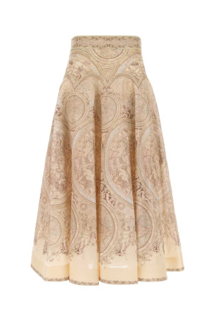 Printed linen blend Ascent skirt ZIMMERMANN (2411SF262)
