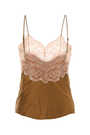 Camel silk tank top SAINT LAURENT (859694Y7G27)