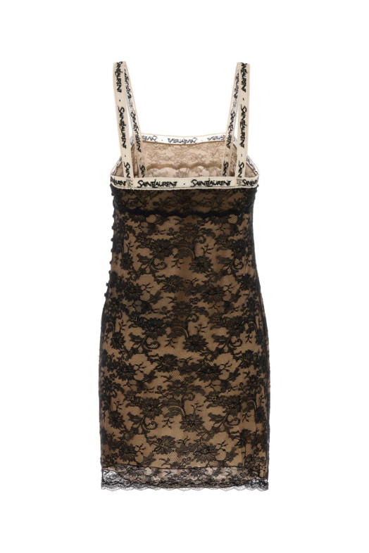 Чорна атласна сукня Black SAINT LAURENT (A003JEY1K80)