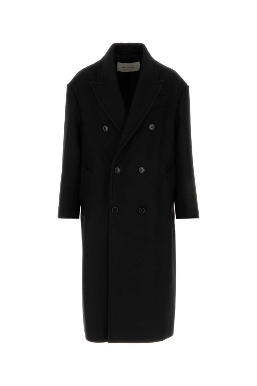 Чорне вовняне пальто AMI (HCO458WV0078) AMI PARIS