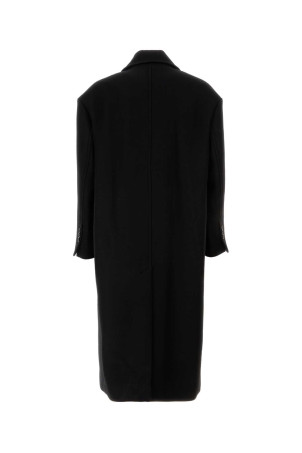 Чорне вовняне пальто AMI (HCO458WV0078) AMI PARIS
