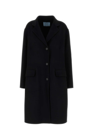 Чорне пальто з вовняної суміші, чорне, PRADA (P650TSOOO179B)