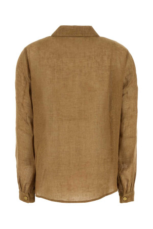 Biscuit linen Sanbu shirt Brown LE KASHA (SANBU)