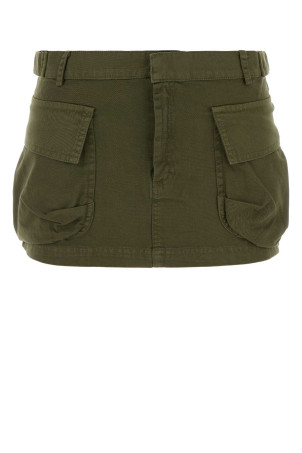 Olive green cotton Sara mini skirt Green GIMAGUAS (SARAHSKIRT)