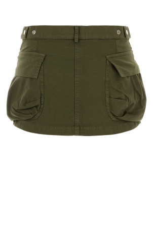 Olive green cotton Sara mini skirt Green GIMAGUAS (SARAHSKIRT)