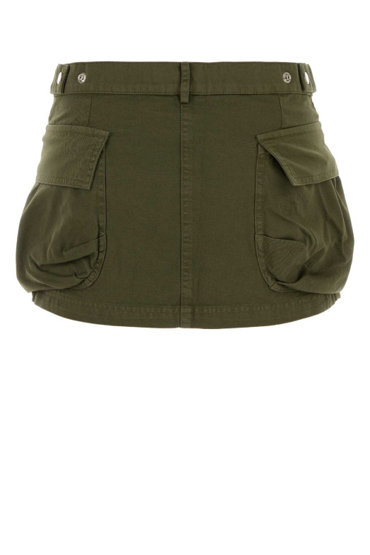 Olive green cotton Sara mini skirt Green GIMAGUAS (SARAHSKIRT)
