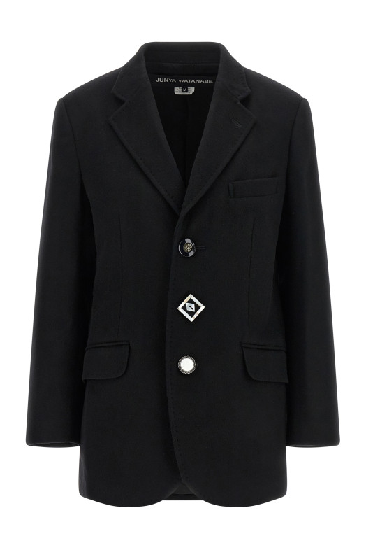 Пальто з коштовними ґудзиками, чорне JUNYA WATANABE JRJ0371