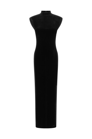 High neck dress Black