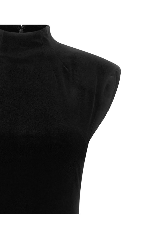 High neck dress Black