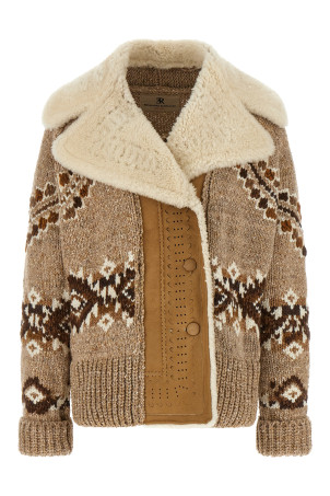 Куртка с элементами броги, бежевая ERMANNO SCERVINO D495D307RSHQUBM4901