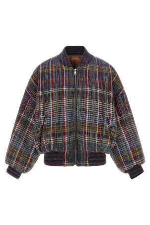 Check pattern bomber jacket Multicolor