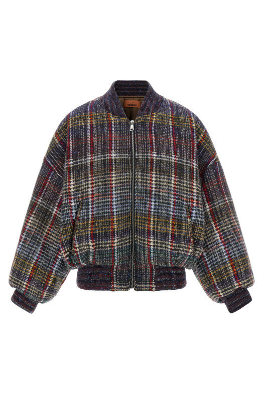 Check pattern bomber jacket Multicolor