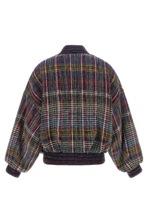 Check pattern bomber jacket Multicolor