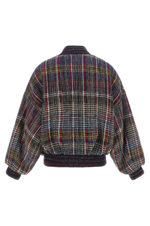 Check pattern bomber jacket Multicolor