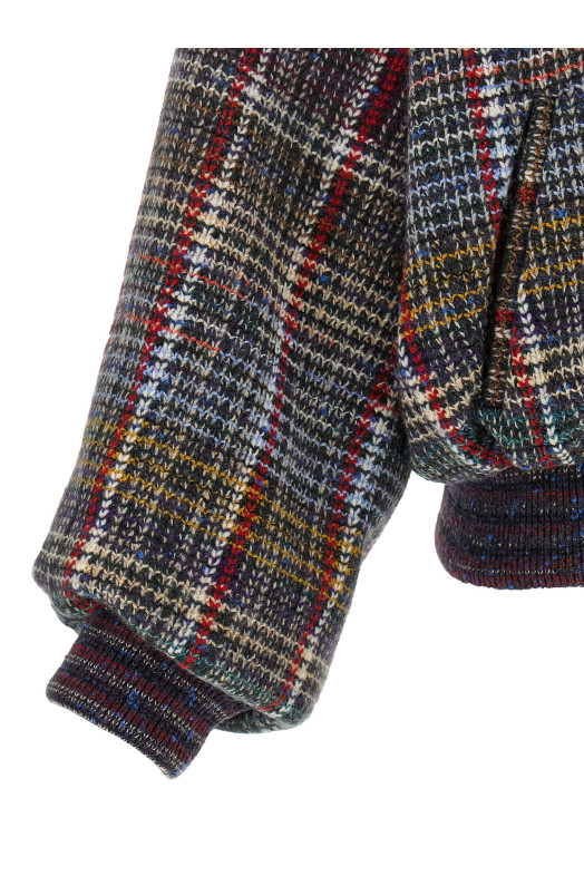 Check pattern bomber jacket Multicolor