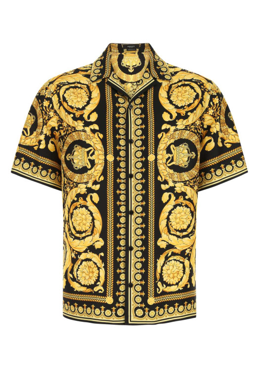 Шовкова сорочка з принтом VERSACE (10039261A03044)
