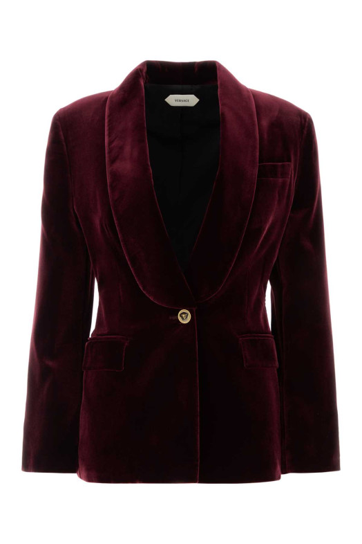 Бордовий оксамитовий блейзер VERSACE (10265651A19180)