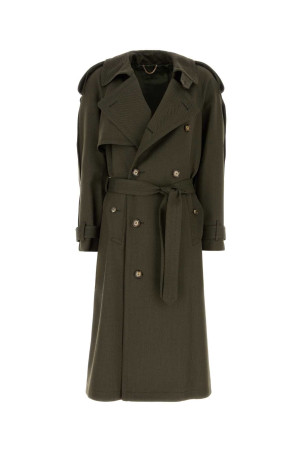 Оливково-зелений вовняний тренч VICTORIA BECKHAM (1426WCT007669B)