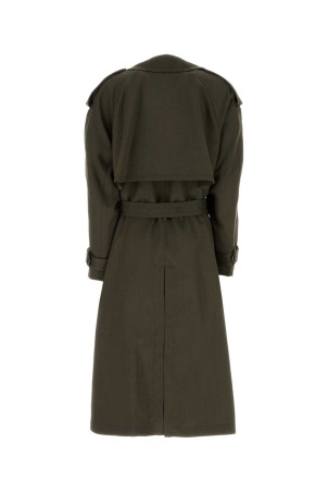 Оливково-зелений вовняний тренч VICTORIA BECKHAM (1426WCT007669B)
