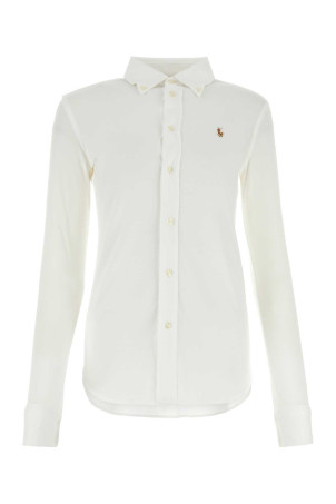 Біла сорочка з піке, синя POLO RALPH LAUREN (211664427)