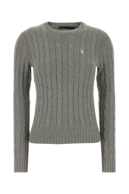 Серый хлопковый свитер POLO RALPH LAUREN (211971795)
