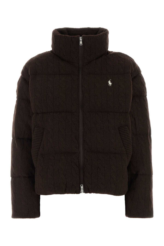 Темно-коричнева утеплена куртка з вовняної суміші, синя, POLO RALPH LAUREN (211A10457)