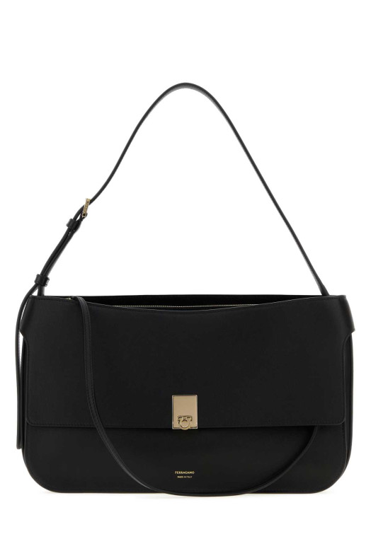 Маленька чорна шкіряна сумка через плече Cara від SALVATORE FERRAGAMO (21A904797357)