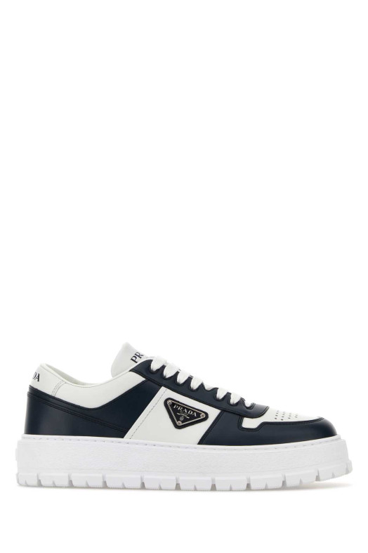 Two-tone leather sneakers PRADA (2EG452FG0003ZR1)