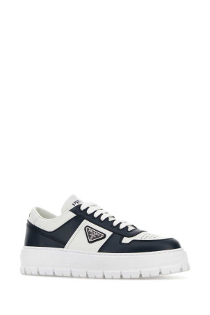 Two-tone leather sneakers PRADA (2EG452FG0003ZR1)