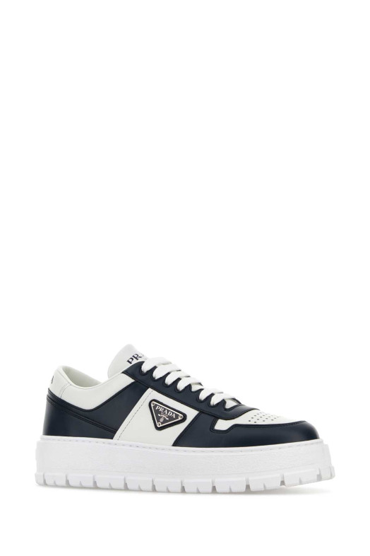 Two-tone leather sneakers PRADA (2EG452FG0003ZR1)