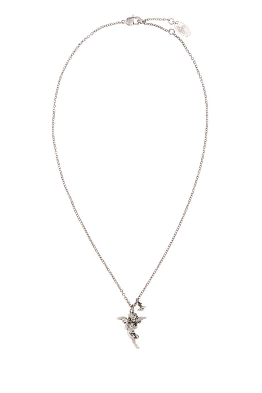 Серебристое металлическое колье с путти VIVIENNE WESTWOOD (630203KL02P002)