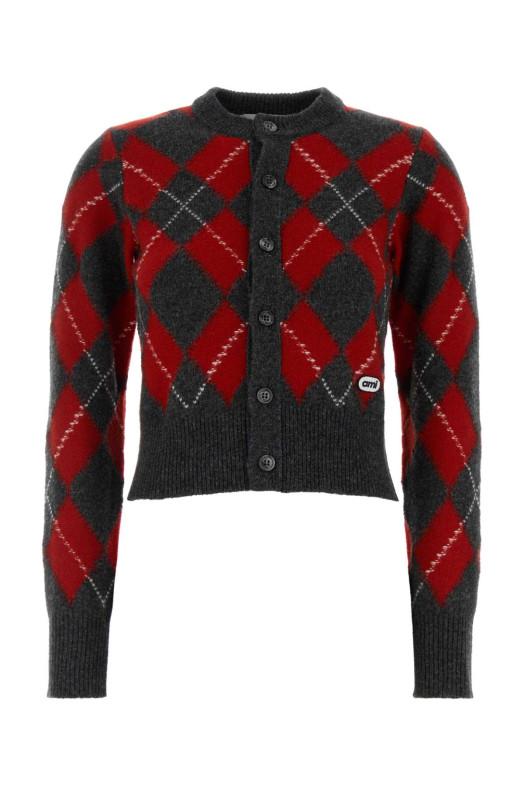 Embroidered wool cardigan AMI (FKC400KN0202)