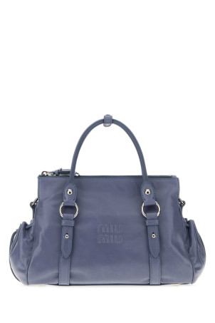 Cerulean blue leather handbag MIU MIU (5BA3332A44)