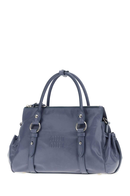 Кожаная сумочка MIU MIU небесно-голубого цвета (5BA3332A44)
