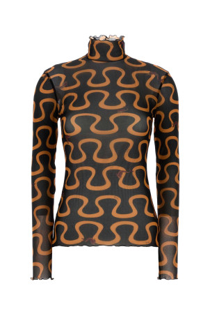 Printed tulle top EMILIO PUCCI (6UJM176U829)