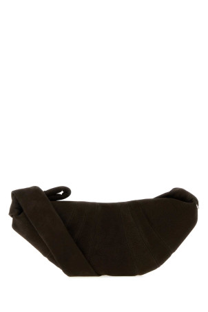 Dark brown suede mini Croissant crossbody bag LEMAIRE (BG0234LL0189)