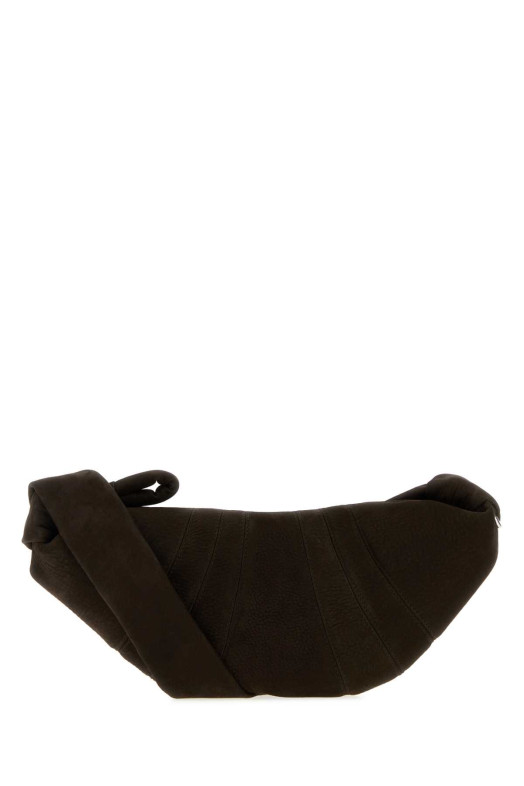 Dark brown suede mini Croissant crossbody bag LEMAIRE (BG0234LL0189)