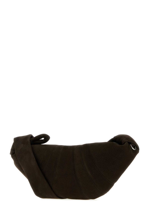 Dark brown suede mini Croissant crossbody bag LEMAIRE (BG0234LL0189)