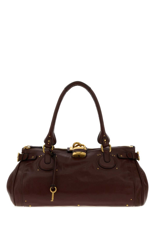 Chocolate leather Paddington XL shoulder bag CHLOE (CH26WS826P75)