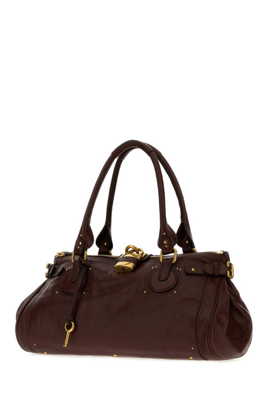 Chocolate leather Paddington XL shoulder bag CHLOE (CH26WS826P75)