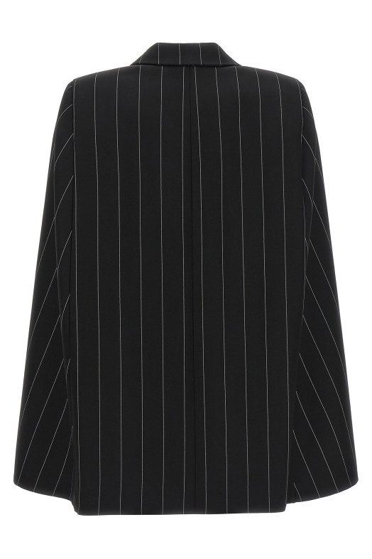 Pinstripe 'Tuxedo' cape Black