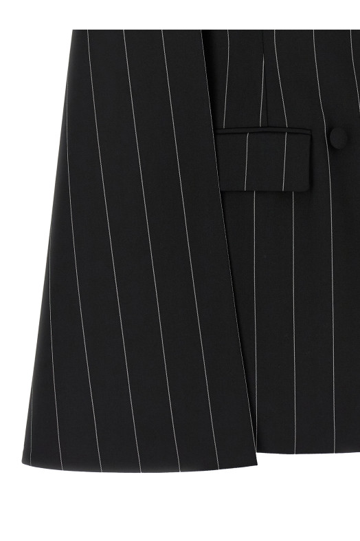 Pinstripe 'Tuxedo' cape Black
