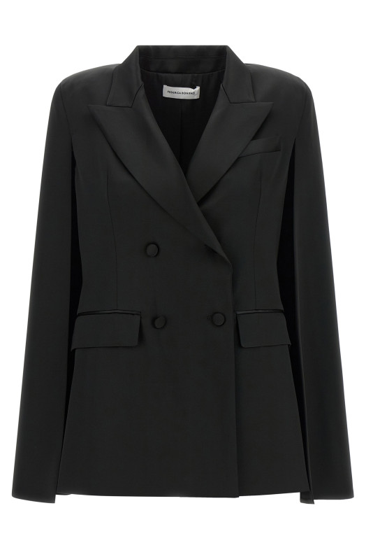 'Tuxedo' cape Black