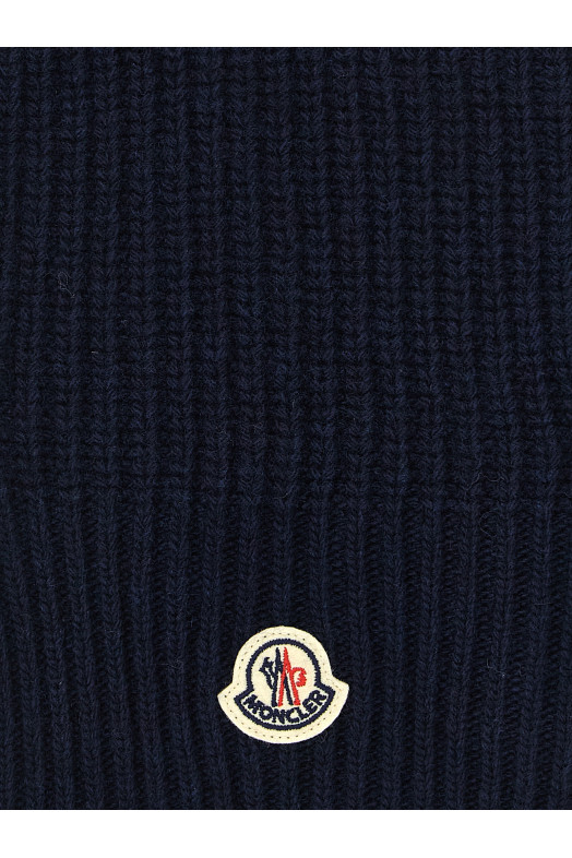 Шерстяная балаклава с логотипом, синего цвета MONCLER ENFANT L29543G00015M4281745